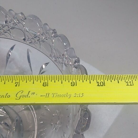 Vintage American Brilliant Cut Crystal Elegant Clear Glass Bowl Heavy - Picture 8 of 9